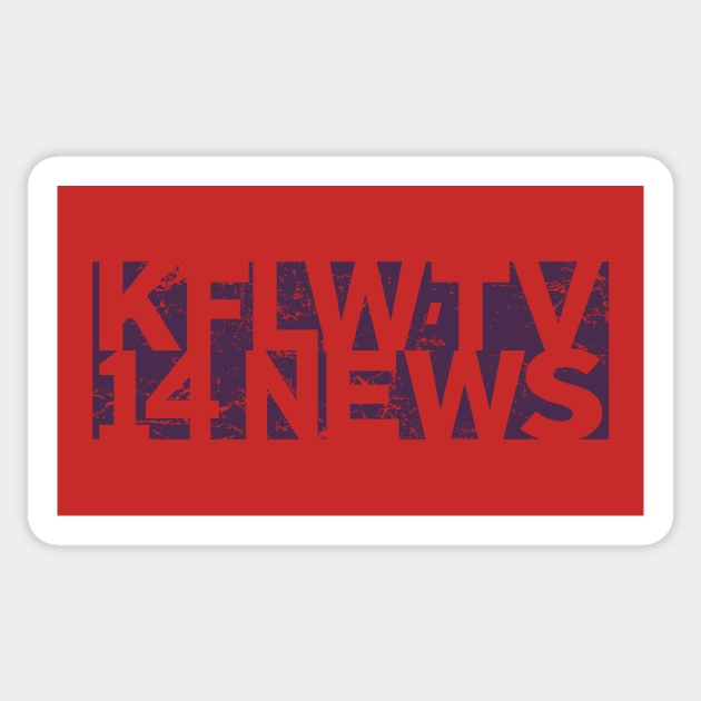 Die Hard – KFLW-TV 14 News Logo (aged and weathered) Sticker by GraphicGibbon